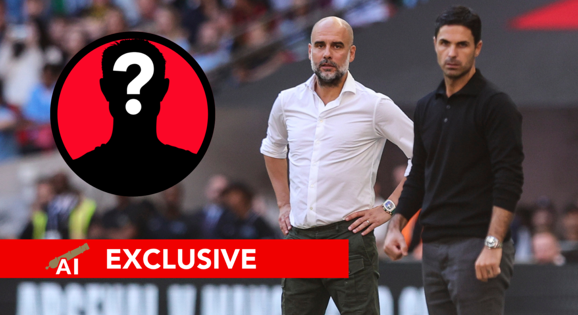 An image featuring Pep Guardiola and Mikel Arteta.