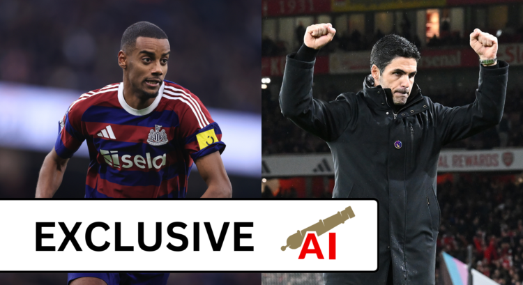 A split image featuring Alexander Isak and Mikel Arteta.