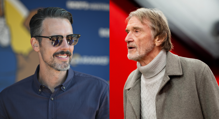 A split image featuring Josh Kroenke and Sir Jam Ratcliffe.