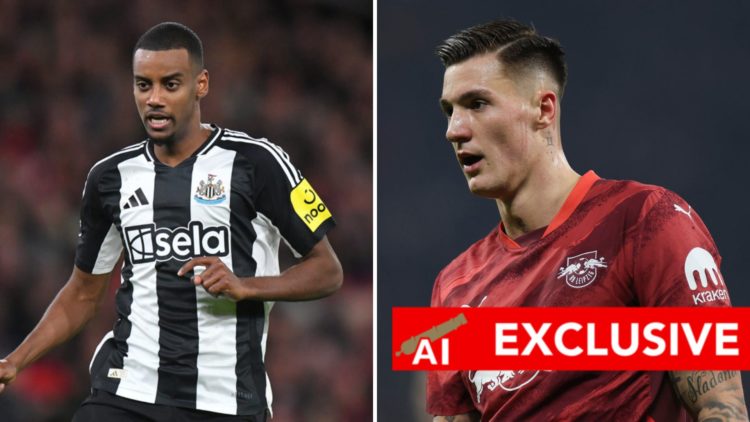 Alexander Isak in Manchester United FC v Newcastle United FC in Premier League and Benjamin Sesko in RB Leipzig v FC St. Pauli 1910 in Bundesliga