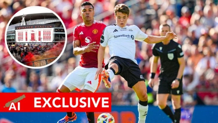 Sverre Nypan and Casemiro in Manchester United FC v Rosenborg in Friendly and the Emirates Stadium before Arsenal FC v Brentford FC - Premier League