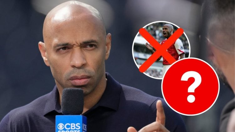 Thierry Henry during the game during a Concacaf Nations League game between Canada and USMNT with insets of Thierry Henry celebrates a goal during ...