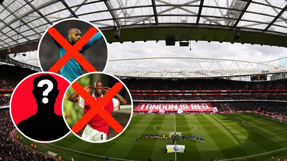 General view inside the stadium as both teams line up on the pitch prior to the Premier League match between Arsenal FC and Chelsea FC at Emirates ...
