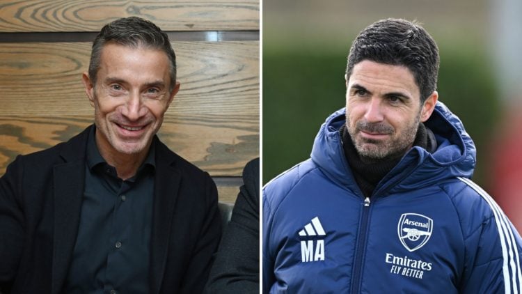 New Sporting Director Andrea Berta at Sobha Realty Training Centre, and Arsenal manager Mikel Artet during a training session at Sobha Realty Train...