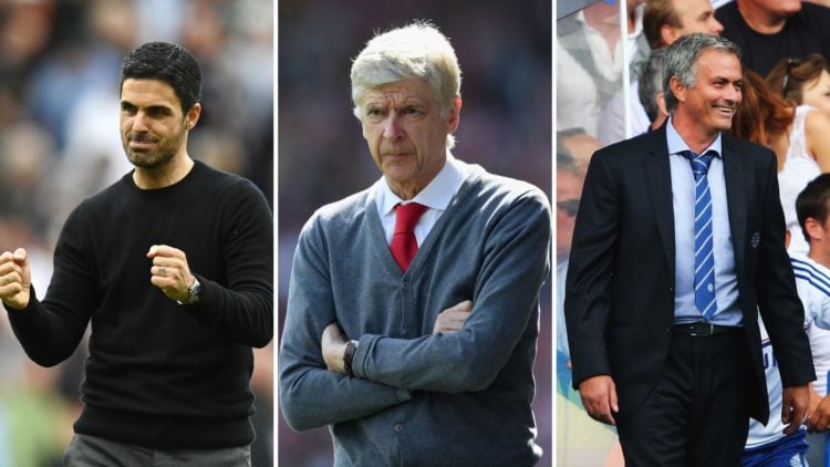 Split image of Mikel Arteta, Manager of Arsenal, celebrates victory following the Premier League match between Newcastle United and Arsenal FC at S...