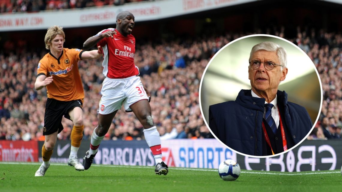 Sol Campbell of Arsenal and Andy Keogh of Wolverhampton Wanderers. Inset, Arsene Wenger
