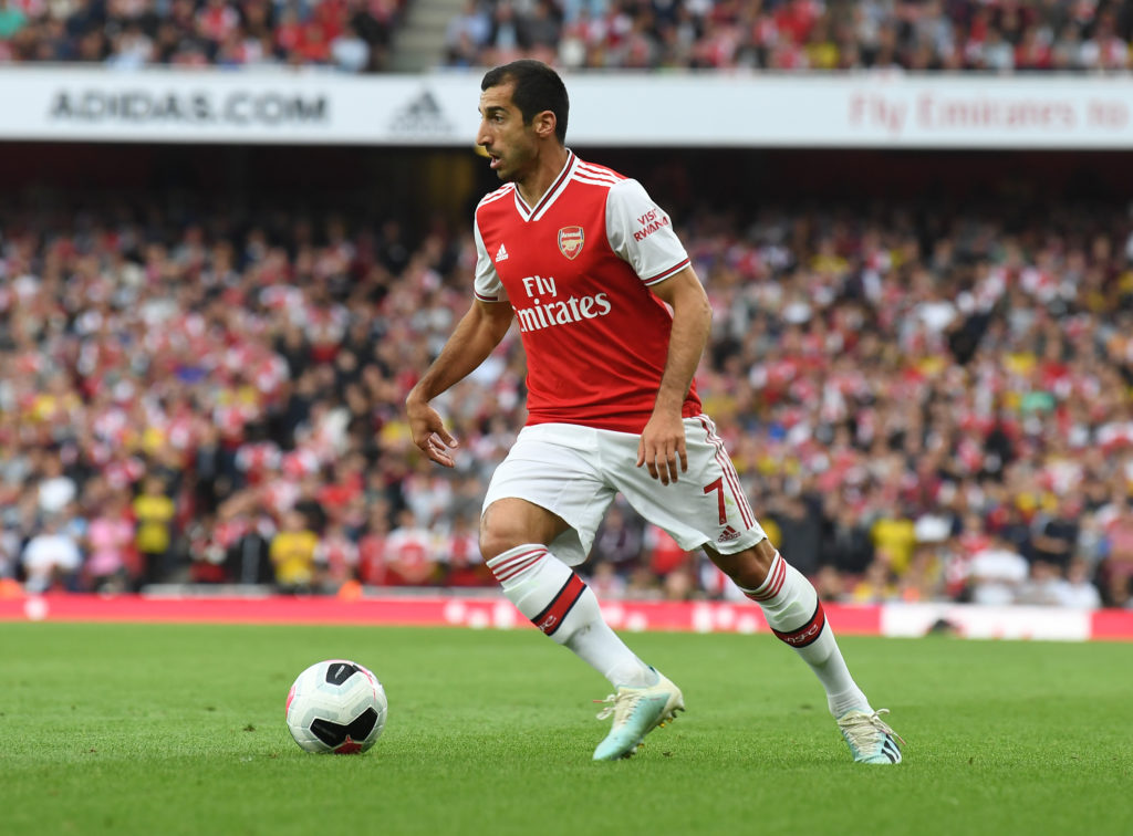 Henrikh Mkhitaryan in action for Arsenal against Tottenham