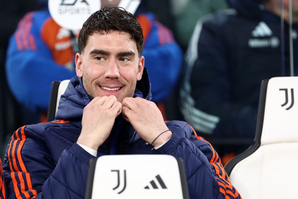Dusan Vlahovic of Juventus Fc looks on during the Serie A