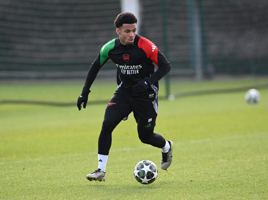 Arsenal FC Training Session And Press Conference - UEFA Champions League 2024/25 Round of 16 Second Leg