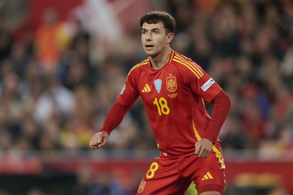 Martin Zubimendi in action for Spain
