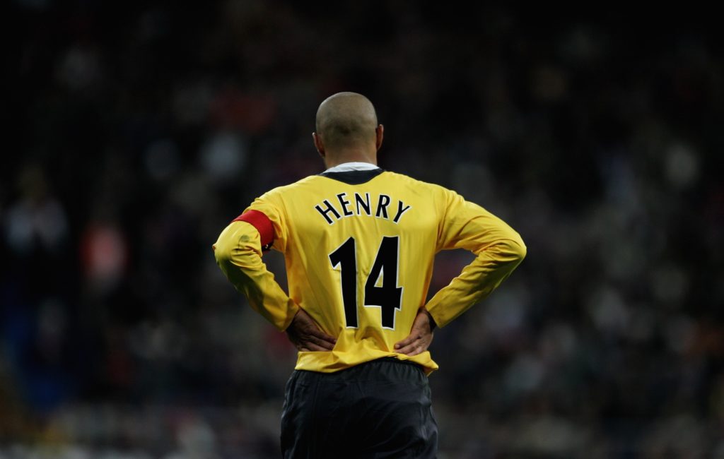Thierry Henry in action during the UEFA Champions League between Real Madrid and Arsenal.
