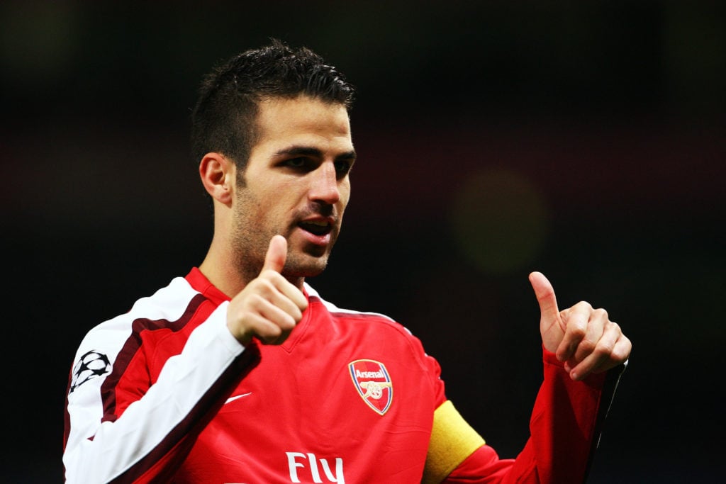 Cesc Fabregas reacts during an Arsenal game