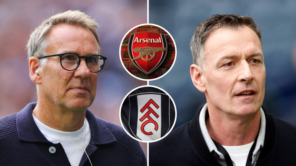 Split image of Sky Sports pundit Paul Merson during the Premier League match between Tottenham Hotspur FC and Arsenal FC at Tottenham Hotspur Stadi...
