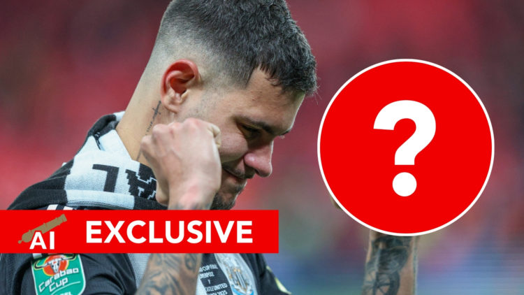 Arsenal Insider Exclusive: Newcastle United's Bruno Guimarães celebrates after the Carabao Cup Final between Liverpool and Newcastle United, with a...