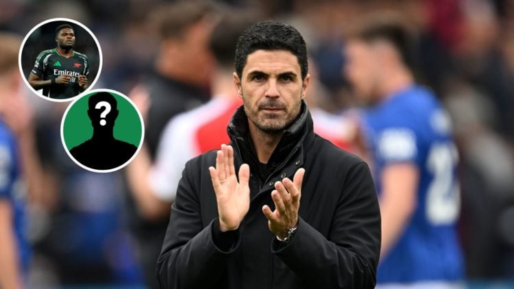 Image of: Mikel Arteta, Manager of Arsenal, acknowledges the fans after the Premier League match between Ipswich Town FC and Arsenal, Insets of: Th...