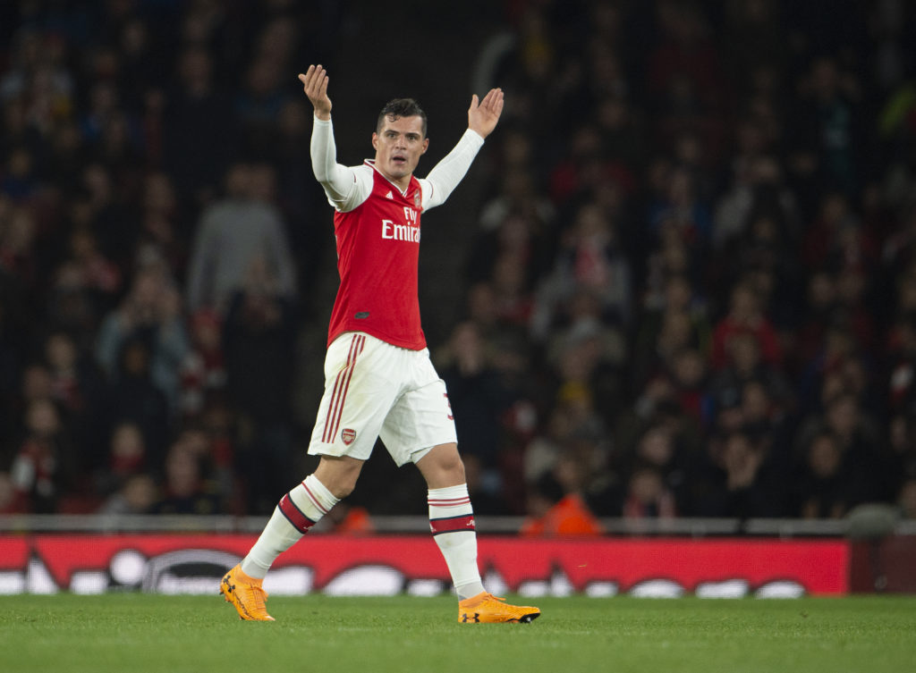 Granit Xhaka having a go at Arsenal fans before being substitute in a game against Crystal Palace