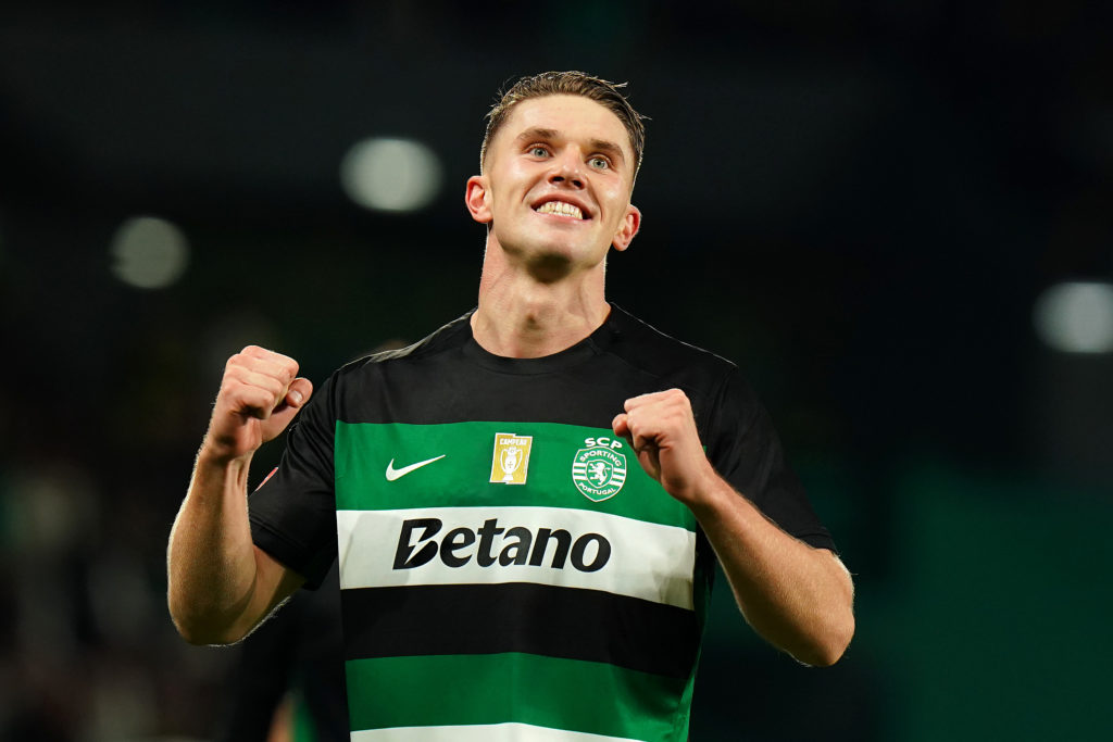 Viktor Gyokeres celebrates during Sporting CP v Estrela da Amadora in the Liga Portugal Betclic clash.
