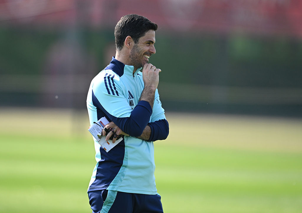 Arsenal FC Training Session And Press Conference - UEFA Champions League 2024/25 Semi Final First Leg