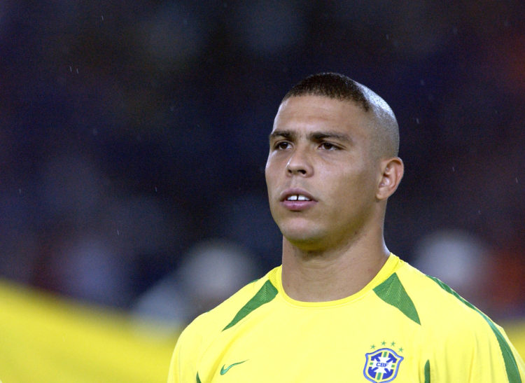 30 Jun 2002:   Ronaldo of Brazil looks on during the Germany v Brazil, World Cup Final match played at the International Stadium Yokohama, Yokohama...