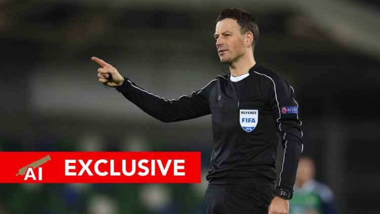 Imager of Mark Clattenburg with a Arsenal Insider Exclusive banner