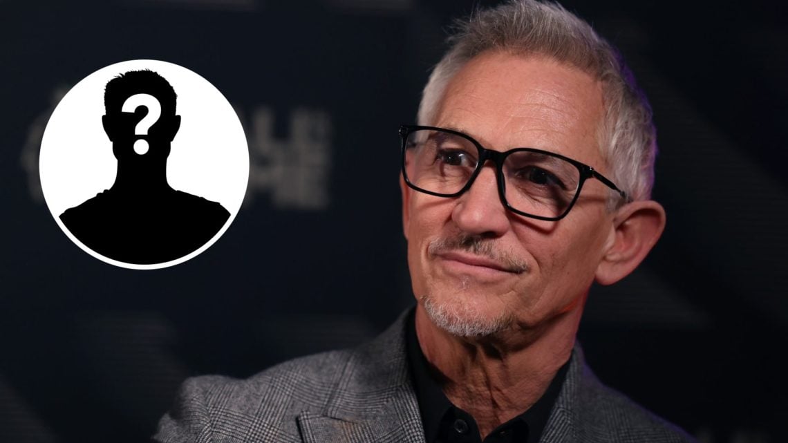 An image of Gary Lineker smiling with an inset of a mystery player