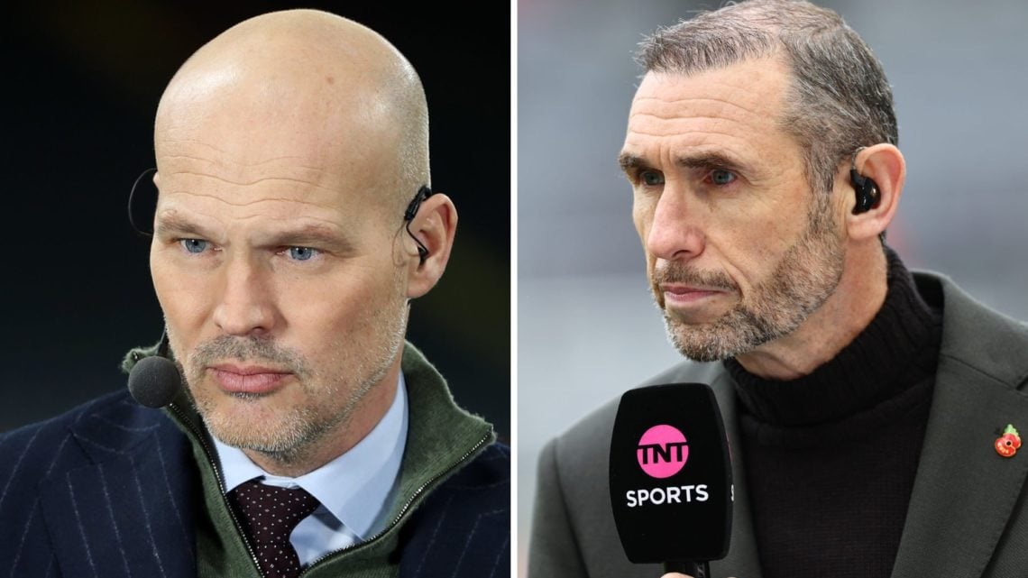 Freddie Ljungberg, pundit for Viaplay and former footballer, looks on prior to the international friendly match between Sweden and Albania (L), Mar...