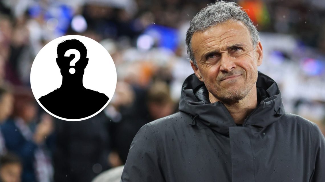 PSG manager Luis Enrique during the Champions League Quarter Final match against Aston Villa with mystery icon inset.