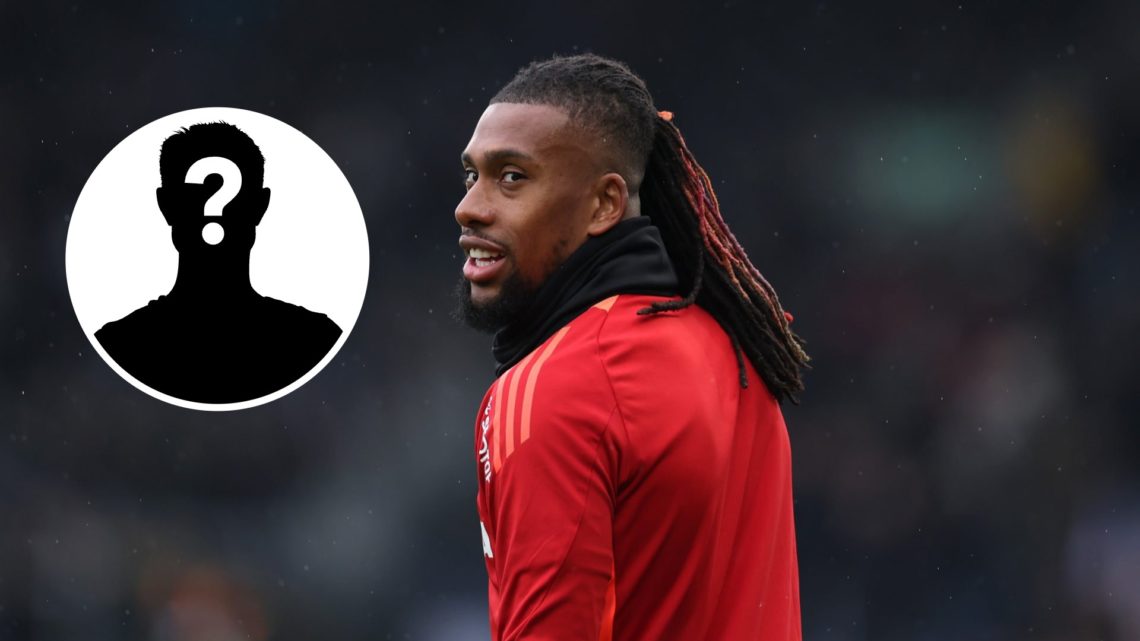 Alex Iwobi warms up for Fulham with mystery icon inset.