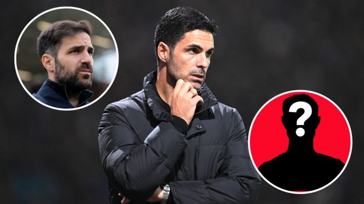 Image of Mikel Arteta, Manager of Arsenal, looks on during the Carabao Cup Fourth Round match between Preston North End and Arsenal, Insets of Cesc...