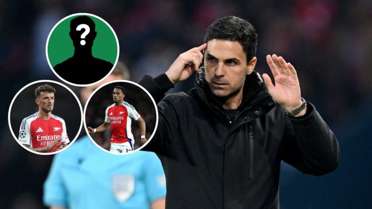 Image of: Mikel Arteta, Manager of Arsenal, gestures as he points to his head during the UEFA Champions League 2024/25 Semi Final Second Leg match ...