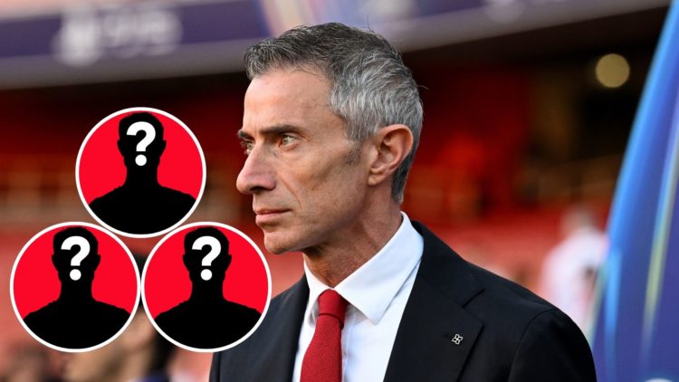 Image of Andrea Berta, Sporting Director of Arsenal, looks on prior to the UEFA Champions League 2024/25 Semi Final First Leg match between Arsenal...
