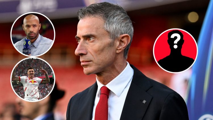 Image of Andrea Berta, Sporting Director of Arsenal, looks on prior to the UEFA Champions League 2024/25 Semi Final First Leg match between Arsenal...