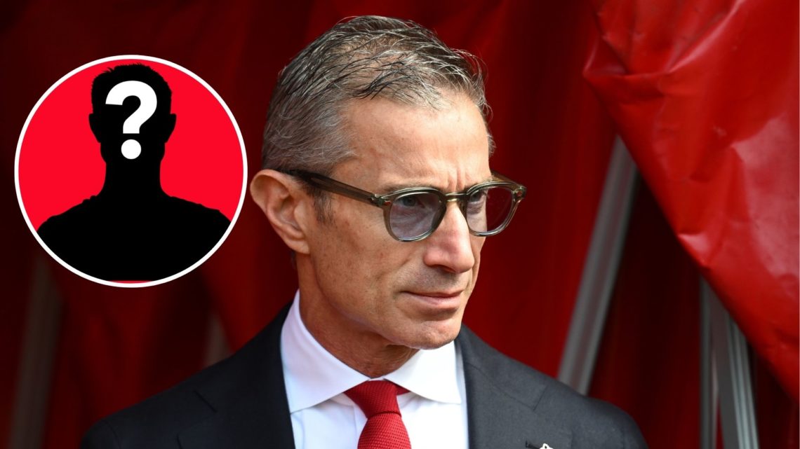 Image of Andrea Berta looks on before Southampton FC v Arsenal FC in the Premier League clash., Inset of a mystery player