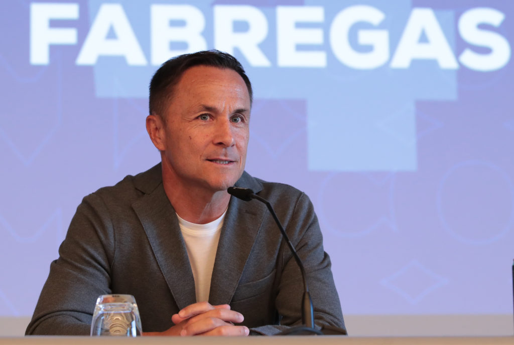 Dennis Wise speaking at Como Calcio Unveiling of new Signing Cesc Fabregas.