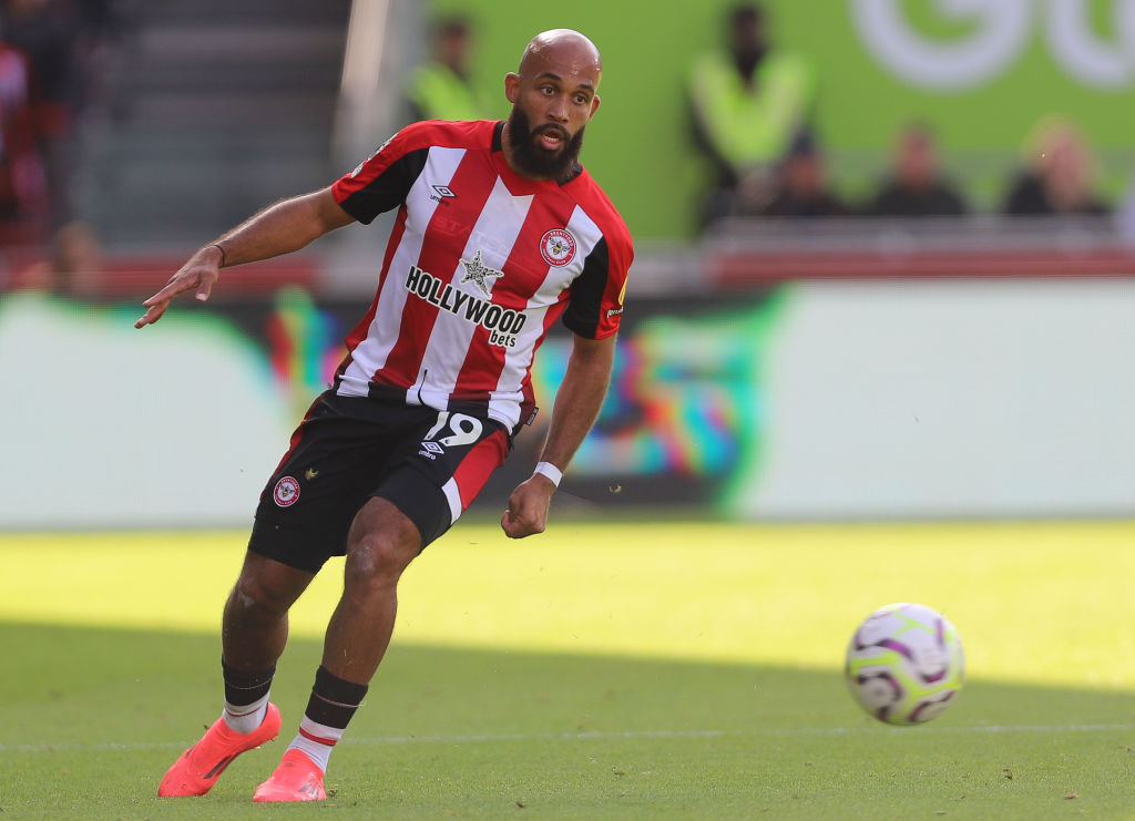 Bryan Mbeumo in action during Brentford FC v West Ham United FC in the Premier League clash.