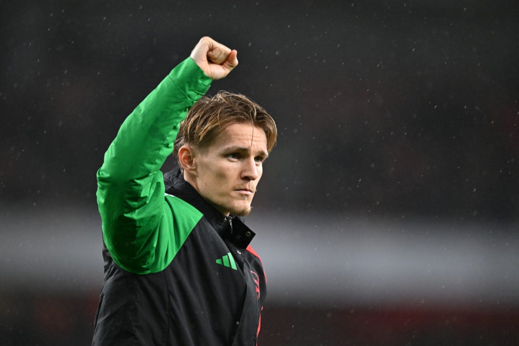 Martin Odegaard celebrates after Arsenal vs Nottingham Forest