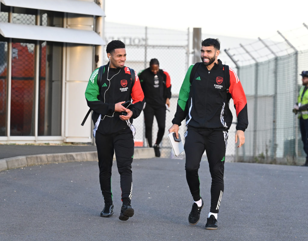 David Raya and Ethan Nwaneri travelling to Arsenal's Champions League clash with Sporting Lisbon.