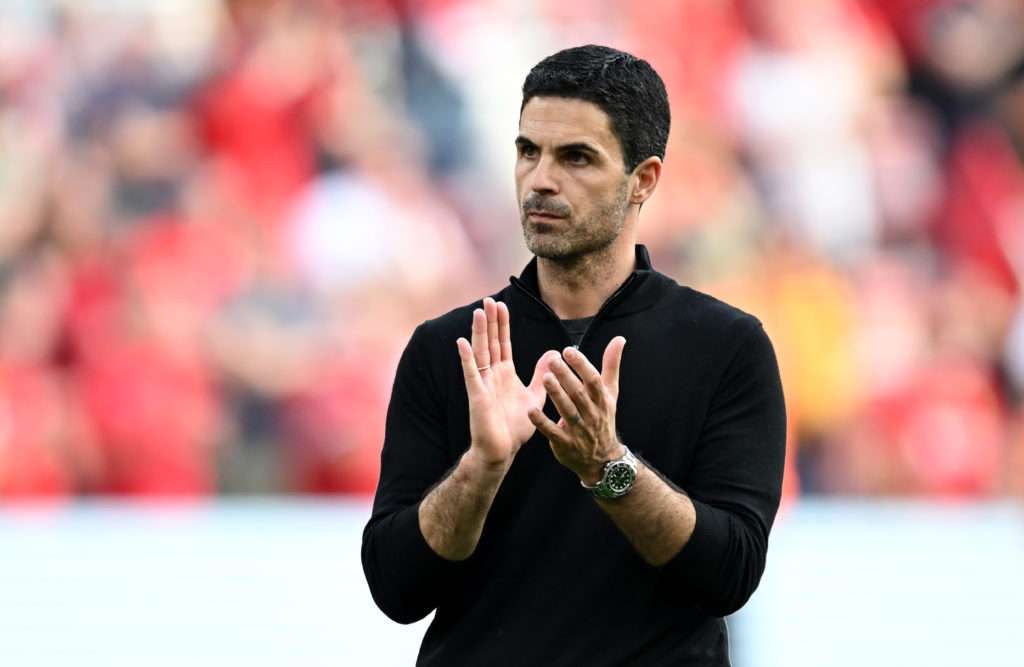 Mikel Arteta applauds after an Arsenal match