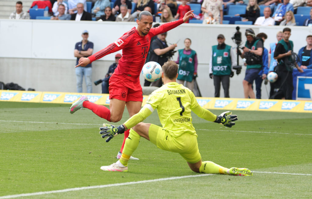 Leroy Sane in action during TSG 1899 Hoffenheim v FC Bayern München in the Bundesliga clash.