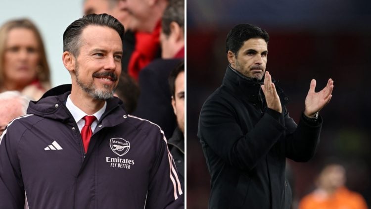 Split Image of Arsenal Director Josh Kroenke before the Premier League match between Arsenal FC and Chelsea FC, Mikel Arteta manager / head coach o...