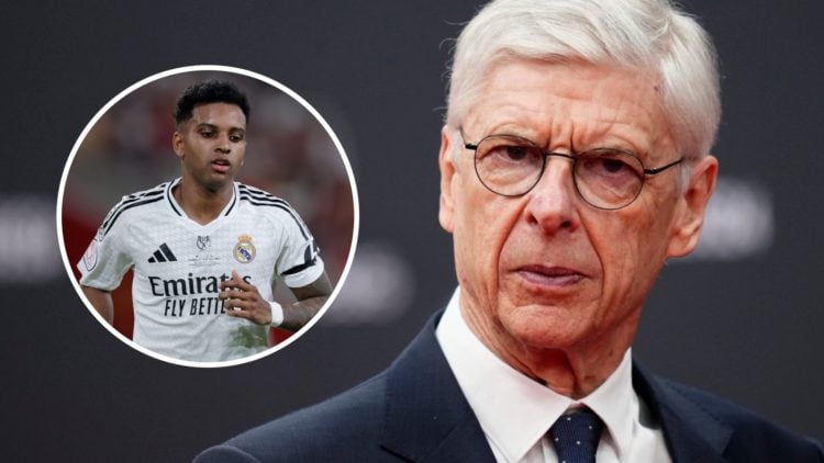 Arsene Wenger during the red carpet prior Laureus World Sports Awards 2024 with an inset of Rodrygo during the Spanish Copa del Rey match between R...