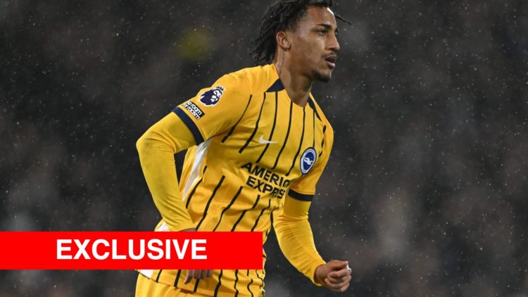Joao Pedro of Brighton & Hove Albion in action during the Premier League match between Fulham FC and Brighton & Hove Albion FC, with Arsenal Inside...