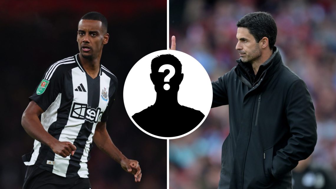 Alexander Isak of Newcastle United (left), Mikel Arteta of Arsenal (right)
