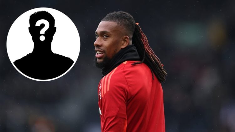 Alex Iwobi of Fulham warms up prior to the Premier League match between Fulham FC and Nottingham Forest FC at Craven Cottage, with mystery player i...