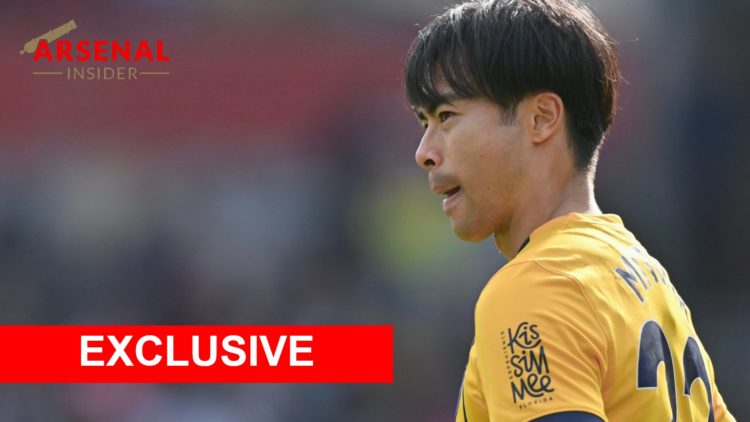 Kaoru Mitoma looks on during a Brighton match