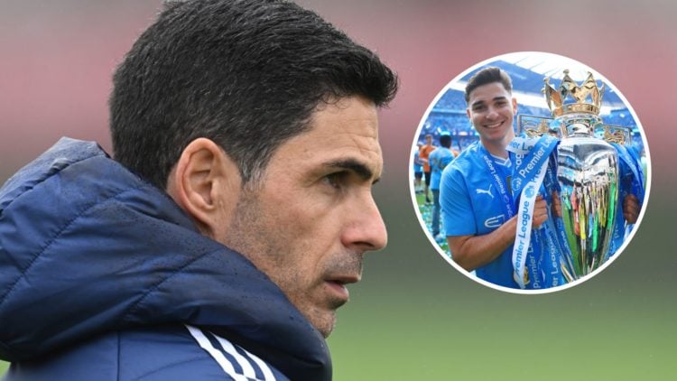 Arsenal manager Mikel Arteta during a training session and press conference ahead of the UEFA Champions League 2024/25 quarter final second leg, in...
