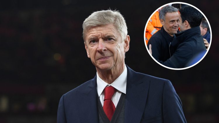 Arsene Wenger the Arsenal Manager before the Carabao Cup Fourth Round match between Arsenal and Norwich City at Emirates Stadium, with inset of Lui...