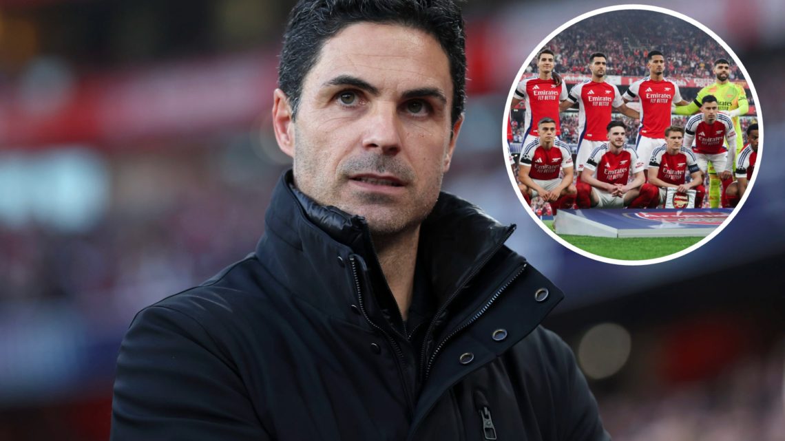 Mikel Arteta, Manager of Arsenal looks on before the UEFA Champions League 2024/25 Semi Final First Leg match between Arsenal FC and Paris Saint-Ge...