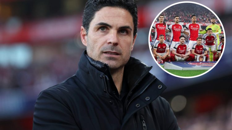 Mikel Arteta, Manager of Arsenal looks on before the UEFA Champions League 2024/25 Semi Final First Leg match between Arsenal FC and Paris Saint-Ge...