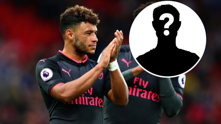 Arsenal's English midfielder Alex Oxlade-Chamberlain claps the fans after the English Premier League football match between Stoke City and Arsenal,...
